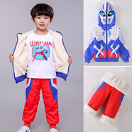 ULTRAMAN衣服加絨套裝男童新款秋冬加厚冬季兒童保暖正版超人新年紅色拜年 經(jīng)典【賽羅】冬裝加絨護(hù)鏡套裝 120 cm