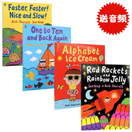 英文原版繪本 名家Nick Sharratt  4冊合售 Alphabet Ice Cream/One to Ten and Back Again/ Faster, Faster吳敏蘭書單 色彩認(rèn)知