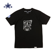 榮造（RONGZAO）山東艦純棉短袖T恤衫17系列春夏季情侶男生印花時尚寬松潮流上衣 黑色 M