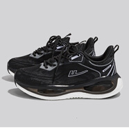 回力慢跑鞋春秋透氣女鞋厚底減震回彈氣墊運動(dòng)鞋輕便防滑爆米花跑步鞋 1133黑紫 36