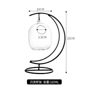 費納斯（FEiNASi） 創(chuàng  )意吸血鬼杯子調酒玻璃杯北歐創(chuàng  )意吸管杯分子酒吧雞尾酒杯： 懸掛鐵藝月亮-320ml