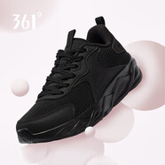 361°女鞋運動(dòng)鞋春秋季新款革面網(wǎng)面防滑耐磨跑步鞋軟底減震跑步鞋子女 【網(wǎng)面】曜石黑 36
