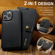DG.MING適用iPhone16Pro復(fù)古紋手機殼蘋果16ProMax插卡對吸手機套 黑色 iPhone5S