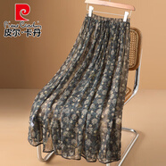 皮爾卡丹（pierre cardin）小雛菊天絲半身裙女夏2025新款碎花網(wǎng)紗加長(zhǎng)大擺裙子 花色 86裙長(zhǎng) M 90-110斤
