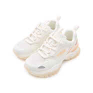 探路者女鞋春夏徒步防滑耐磨透氣經(jīng)典老爹鞋戶外運動低幫休閑鞋 本白\蜜桃粉-女 36