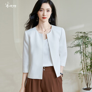米思陽(yáng)（missshine）2024秋季新款高級感小個(gè)子醋酸短款小西裝超好看西服外套女 白色 S