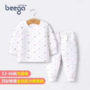 小狗比格寶寶衣服秋冬嬰兒保暖內(nèi)衣男加厚夾棉睡衣女兒童內(nèi)衣套裝純棉 鐵塔開衫【52-66碼可選】 66cm適合3-6個月