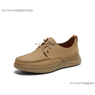暇步士（Hush Puppies）2024春新款免系帶通勤男鞋休閑皮鞋B6S07AM4官方旗艦 卡其色 43