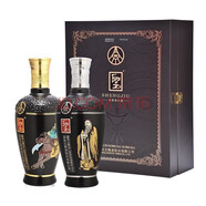 五糧液股份 聖酒 圣酒 52度濃香型白酒 禮盒酒 商務宴請   收藏酒 52度 500mL 2瓶 文武雙圣禮袋裝