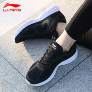 李寧（LI-NING）女板鞋休閑鞋子女士秋冬季小白鞋輕便百搭潮流增高防滑學(xué)生旅游鞋 新基礎黑/基礎白 37 (內長(cháng)230)