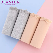 蝶安芬（Deanfun）女士?jī)?nèi)褲氣質(zhì)裸純色舒適高彈女式三角短褲4條禮盒六 XXL