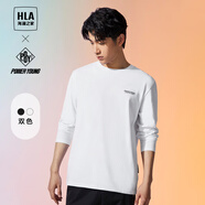 海瀾之家（HLA）長袖t恤男裝春秋季新款山不在高系列休閑內(nèi)搭上衣服男士T恤打底衫 漂白24 2XL /185推薦83~90kg