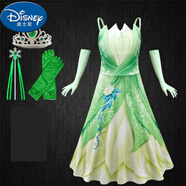 迪士尼（Disney）長發(fā)公主裙睡美人魚迪士尼cosplay服裝兒童在逃公主連衣裙灰姑娘 蒂安娜公主裙+配飾 110cm