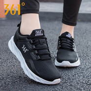 361°女鞋運(yùn)動(dòng)鞋女春夏款361度女士網(wǎng)面透氣學(xué)生休閑百搭旅游跑步鞋子R 黑/白2261 38