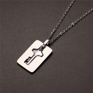 倉古同心鎖情侶手鏈一對合金男女款互鎖項鏈手鐲刻字情人紀念禮物88 【同心鎖手鐲+方牌項鏈+精美盒】