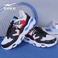 鴻星爾克（ERKE）【斷碼淸倉】跑步鞋男輕便日常舒適慢跑鞋緩震旅游鞋 正黑/大紅 41