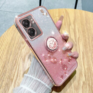 羅璐鷗 OPPO A57手機(jī)殼女款軟殼硅膠殼5G外殼防摔a57指環(huán)支架全包防摔保護(hù)套高級(jí)水鉆漸變閃粉 【漸變玫瑰金】+指環(huán)支架+全屏鋼化膜 OPPO A57（5G）