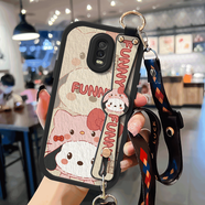 WAIDM適用oppor17手機殼oppo r17pro保護套斜挎腕帶掛繩opr17por小羊皮硅膠殼OPPO全包防摔女款外殼 【斜跨黑】HH1461 OPPO R17