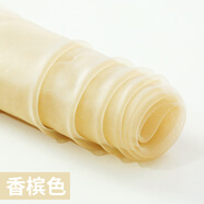 高密加密無(wú)光紗 歐根紗布料柯根婚紗 服裝面料無(wú)光透明婚慶裝飾 25號(hào)香檳色