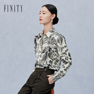 菲妮迪品牌中式襯衫春季新款簡(jiǎn)約國風(fēng)水墨花卉印花氣質(zhì)上衣女 印花 L