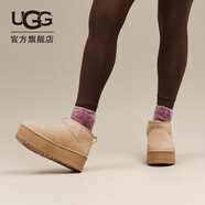 UGG冬季女士舒適時(shí)尚經(jīng)典迷你純色厚底保暖休閑短筒雪地靴1135092 SAN | 沙色 36