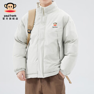 大嘴猴（paul frank）美式潮牌棉服男秋冬季羽襖寬松保暖衣百搭加絨厚新款外套上身服裝 淺卡其色8808H【官方正品】 M【建議100-130斤】