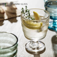 TOYO-SASAKI GLASS日本進(jìn)口  四季山水萊克杯 清新高腳水杯 甜品冰淇淋杯 白色 P-53201-JAN