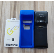 商米V2保護(hù)套sunmiV2S殼商米V2鋼化膜sunmiQ寶硅膠套PAD保護(hù)套 V2s/Q寶2代藍(lán)色套裝