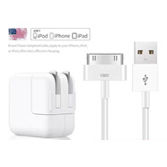 原裝適配蘋(píng)果iPad1/2/3充電器iPhone4s寬口數據線(xiàn)代老款平板電腦a 套裝iPad充電頭12W 2.4A 蘋(píng)果4/