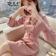 妍莉芬 長(cháng)袖連衣裙女裝2025年春裝女裝新款韓版中長(cháng)款小個(gè)子氣質(zhì)裙子女 粉色 S 100斤以?xún)?
                                         title=