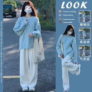 領(lǐng)季休閑套裝衛(wèi)衣女裝2024年秋冬新款早秋女可鹽可甜洋氣小個子套裝女 7303上衣（圓領(lǐng)）+褲子 M