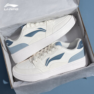 李寧行初板鞋休閑男鞋冬季透氣新款滑板鞋經(jīng)典熊貓黑白潮流低幫運動(dòng)鞋 【元寶】云霧白/淺灰藍 46