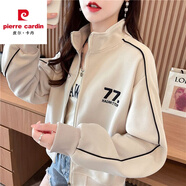 皮爾卡丹小香風(fēng)夾克外套女短款2025年春季新款休閑百搭女士春秋棒球服上衣 【春秋-高品質(zhì)】杏色 薄款 XL 110-125斤