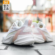 361°361女鞋運(yùn)動鞋女秋秋季皮網(wǎng)面跑步鞋輕便舒適軟底透氣耐磨運(yùn)動鞋 羽毛白/微玫瑰粉 37