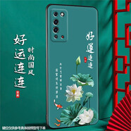 尚跡 適用于華為榮耀X10磨砂手機(jī)殼中國(guó)風(fēng)新年蛇年男女款硅膠軟防摔保護(hù)套國(guó)潮新品 -ou658好運(yùn)連連 榮耀x10含鋼化膜+指環(huán)扣