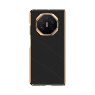 適用華為MateXT非凡大師手機殼電鍍防摔素皮保護套時(shí)尚創(chuàng  )意x印花 【金邊】【X印花】星耀黑 華為Mate XT 非凡大師【電鍍成品-單后殼】