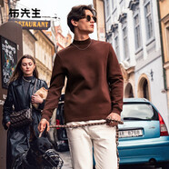 布先生熱膽小高領(lǐng)加厚長(zhǎng)袖打底白色T恤男春秋純色打底衫上衣KT01878 【小高領(lǐng)】雪茄咖 S /165