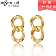 KRISTEN JUDI金色鏈條耳環(huán)女新款潮氣質(zhì)個(gè)性銀針耳墜時(shí)尚小眾設(shè)計(jì)高級感耳飾品牌送女友老婆禮物 金色耳環(huán)一對