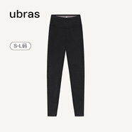 ubras仿牛仔高腰收腹加絨打底褲女保暖時(shí)尚高彈可外穿 黑色平腰款 1條 L