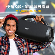 維爾晶D20手提便攜K歌藍(lán)牙音響背帶式單肩斜挎低音炮OTG直播內(nèi)錄樂(lè)器演奏藍(lán)牙音箱200W大功率雙向快充 黑色Ⅳ