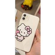 LDYE情侶款凱蒂貓愛(ài)心適用蘋(píng)果11手機殼iPhone12/13/14promax透明4/5s卡通6/7/8 粉衣kt女【透明】 iPhone 5S