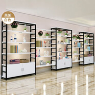 章魚哥 貨架展示架化妝品展示柜產(chǎn)品貨物架樣品展柜倉儲置物架貨柜 白色加黒架 80厘米長五層中間板