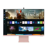 三星（SAMSUNG） 32英寸M8 UHD/4K 智能顯示器超高清HDR10+流媒體電視和攝像頭 粉色 游戲電影 工作和聊天 內置Alexa 32英寸 護眼無(wú)線(xiàn)藍牙內置音箱