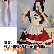 創(chuàng)京懿選萬圣節(jié)cos服女生萬圣節(jié)服裝女成人cosplay女仆裝lolita吸血鬼暗黑 十字圣女仆+絲襪 M