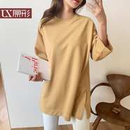 原形打底衫女內搭長(cháng)袖T恤2025夏季新款韓版寬松百搭洋氣ins上衣 黃色 XL