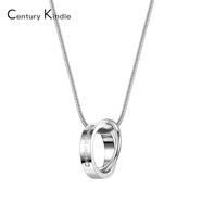 CENTURY& KINDLE小ck雙環(huán)戒指項鏈女2025新款情侶款一對兩戴高級設計感小眾禮物 雙環(huán)白金色項鏈