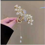 龍姑娘水鉆發(fā)夾氣質(zhì)抓夾大號(hào)女后腦勺發(fā)卡頭飾鯊魚夾頭發(fā) 領(lǐng)結(jié)小蒼蘭花流蘇A12-102