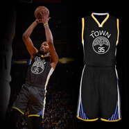 千格鹿nba勇士庫里球衣湖人東契奇籃球服套裝男款比賽校隊隊服定制團(tuán)購 35號杜蘭特-勇士黑灰 3XL碼（175-180CM 140-160斤）