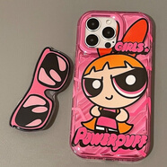 ?？R女警華為P60Pro手機殼mate40E新款50/30女Nova11/10/9/8se/6 內波浪-玫紅飛天小女警帶銀紙+玫紅支架 華為Mate40