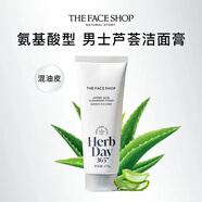 菲詩(shī)小鋪（The Face Shop）TFS每日草本綠豆水蜜桃氨基酸泡沫潔面男女洗面奶控油 170ml 男士/蘆薈清爽